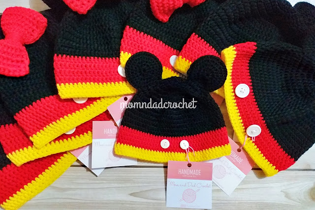 crochet, Mickey Mouse hat, Minnie Mouse hat, crochet made to order, 