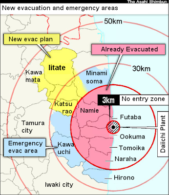 Fukushima Evacuation Area Expansion from North West Plume