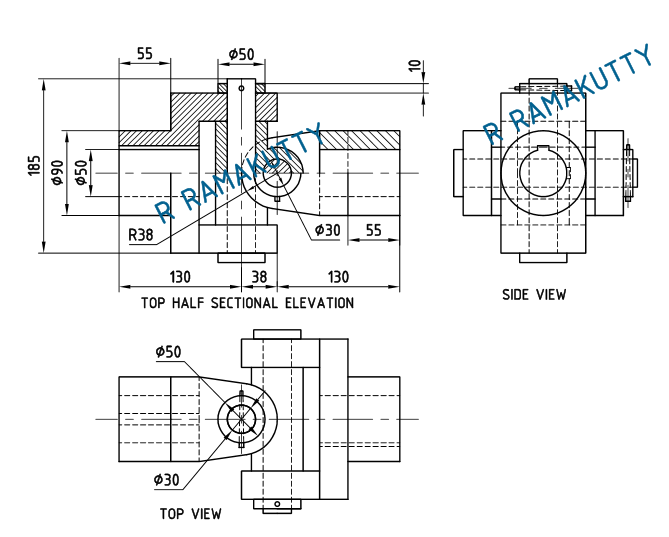 Machine Drawing UNIVERSAL COUPLING
