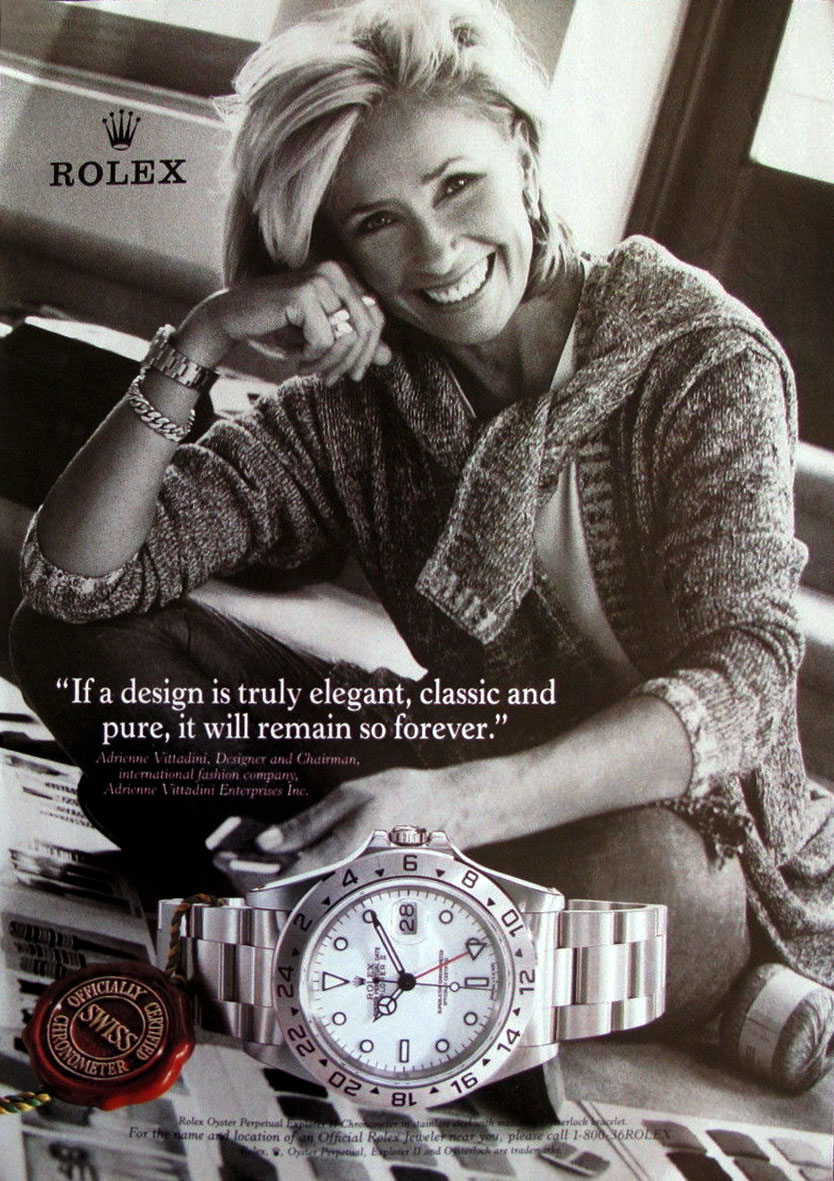 Welcome to : Adrienne Vittadini 1997 Rolex Explorer Ad
