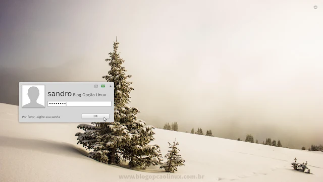 Tela de login do Linux Mint 18.1 MATE