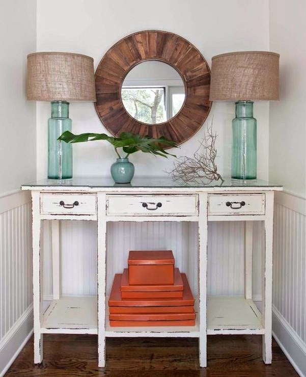 Everything Coastal Orange Crushing 10 Decorated Es Same Idea Symmetrical Aqua And Gl Lamps With Driftwood Distressed Beach Cottage Furniture Safe Add Practical But Interesting Bo In Orange