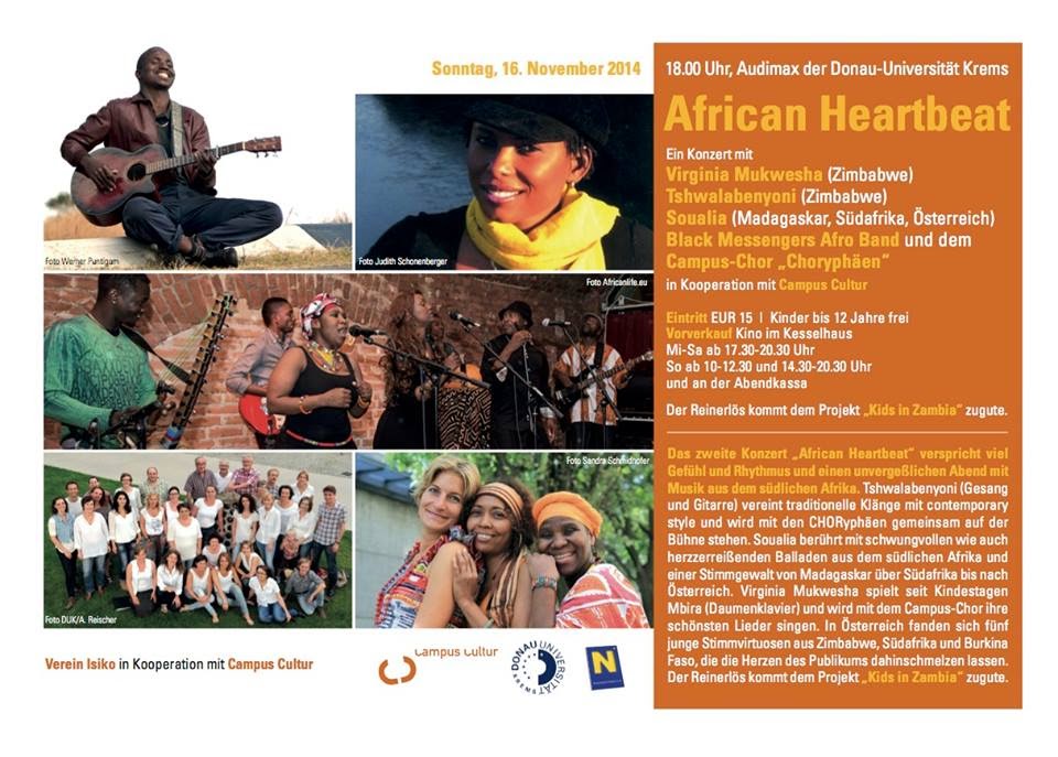 Einladung zu African Heartbeat, Campus-Chor Krems