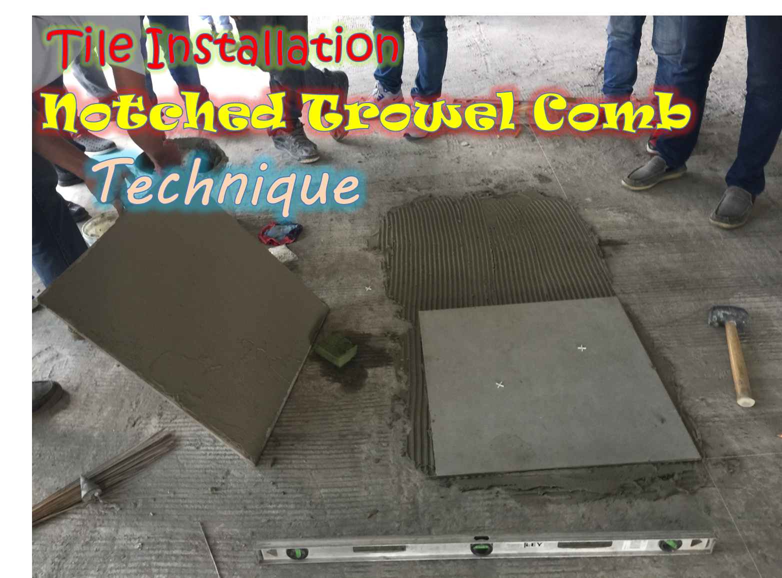 BUILDER'S JOURNAL TILE INSTALLATION NOTCHED TROWEL COMB TECHNIQUE