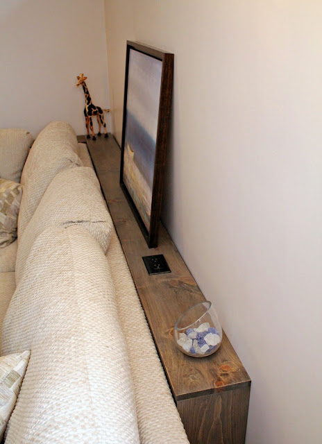 DIY sofa table - cerusing