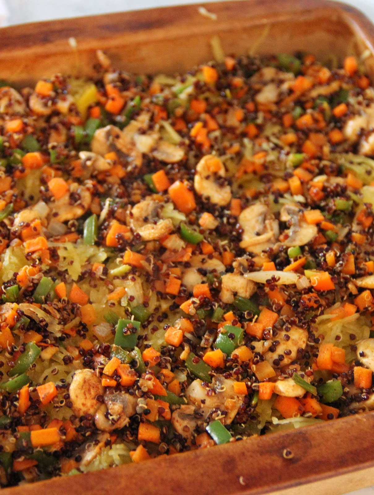 Jo and Sue Spaghetti Squash Quinoa "Ground Beef" Casserole (vegan)