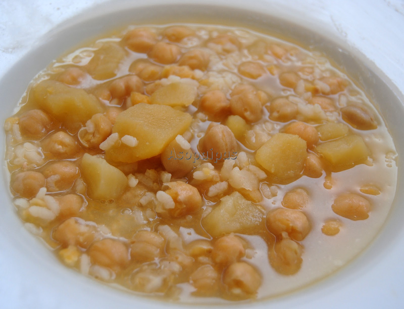 Cocido de Garbanzos en Blanco. Receta Asopaipas. Recetas de Cocina