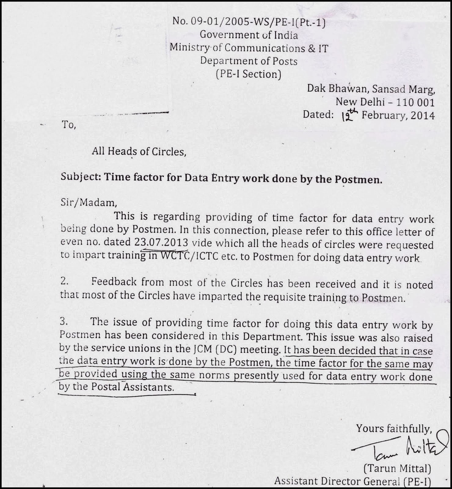 application letter for the post of a data entry