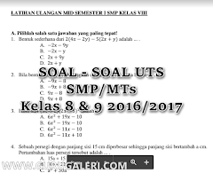 Kumpulan Soal UTS SMP/MTS Kelas 8 dan 9 Semester 1 #update