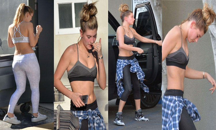 Hailey Baldwin - Goes to Yoga Place in Hollywood