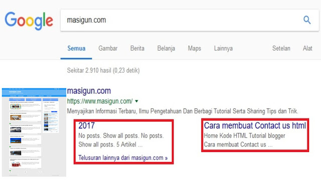 Cara mudah mendapatkan sitelink dari google Cara cepat mendapatkan sitelink dari google