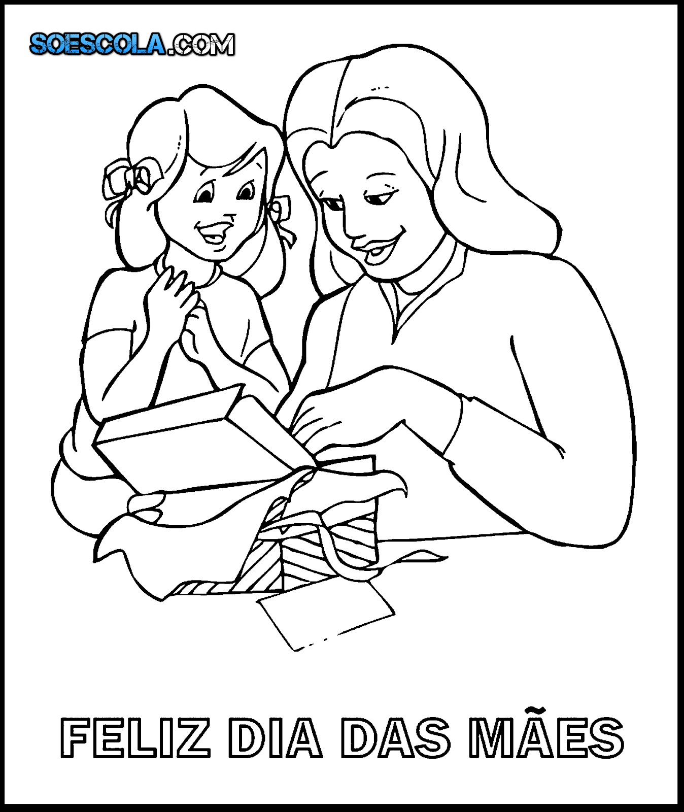 Páginas para colorir para crianças página a4 tema do dia das mães