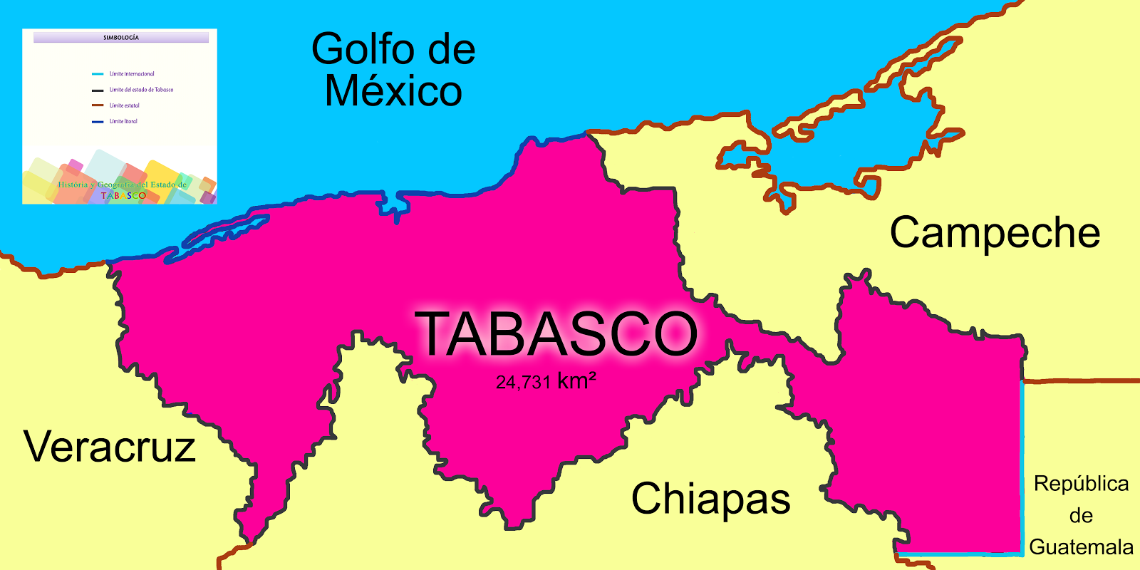 Ubicacion geográfica del estado de Tabasco.