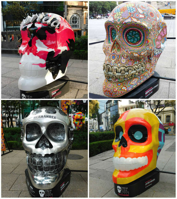 arte urbano, cráneos,
