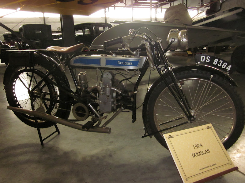 OldMotoDude 1924 Douglas on display at the Western Antique Aeroplane