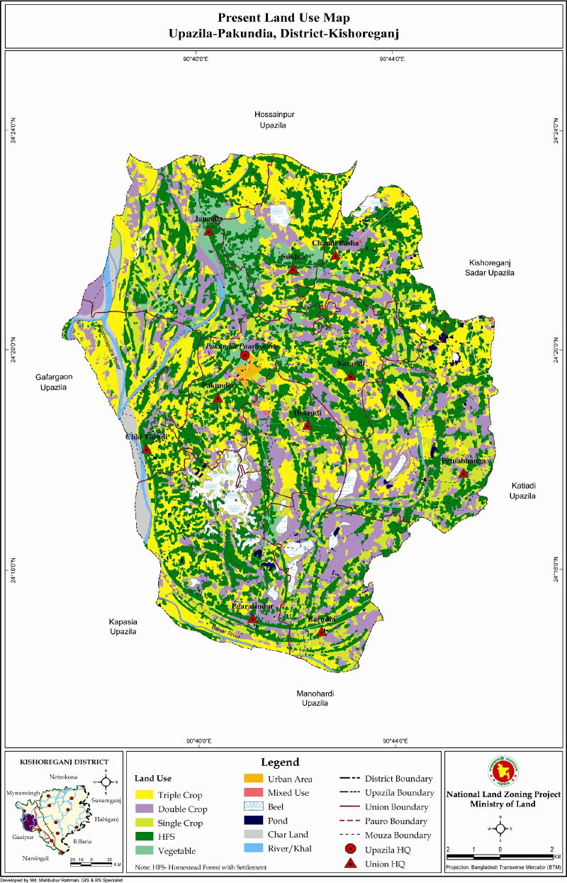 Pakundia Upazila Mouza Map Kishoreganj District Bangladesh