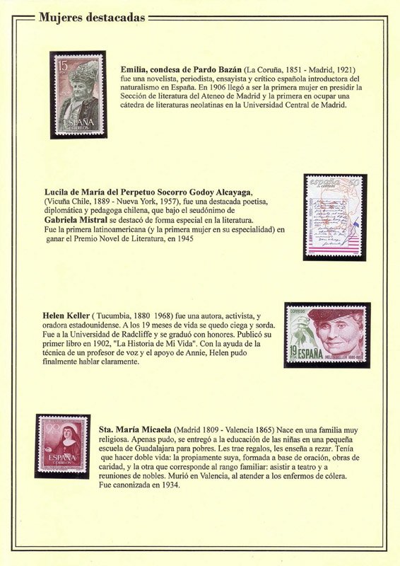 Colección filatélica La mujer y la filatelia
