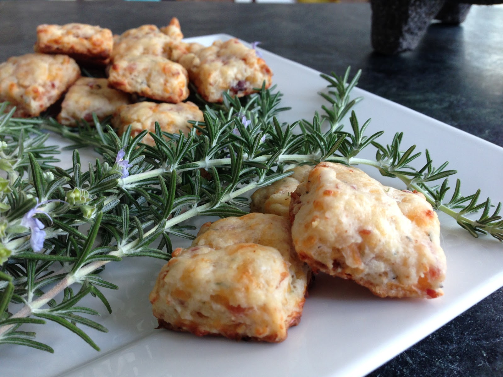 The Meat and Potatoes Foodie Cheddar Bacon Biscuit Bites