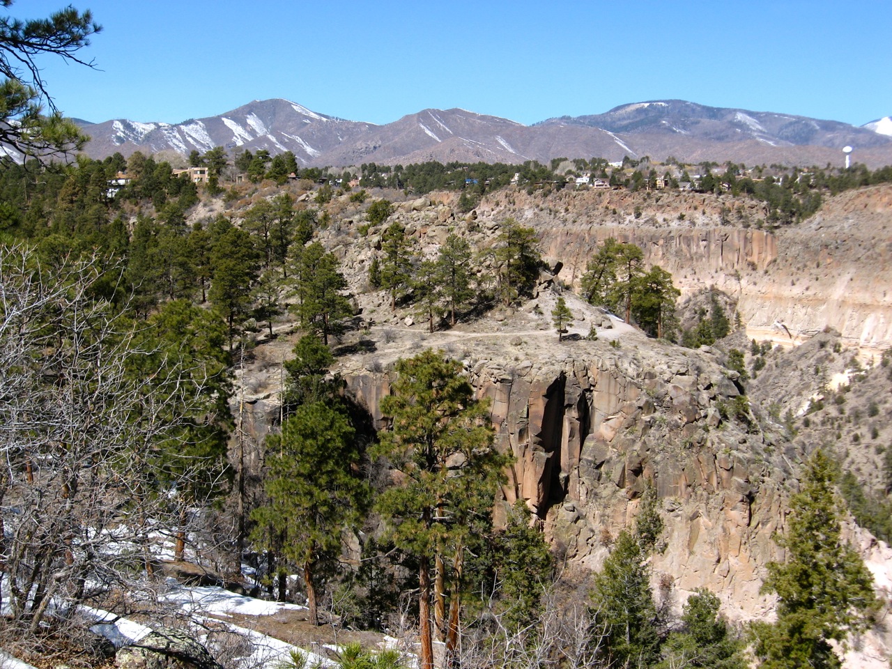 Los Alamos, New Mexico View of Pueblo Canyon Rim Trail from Los Alamos