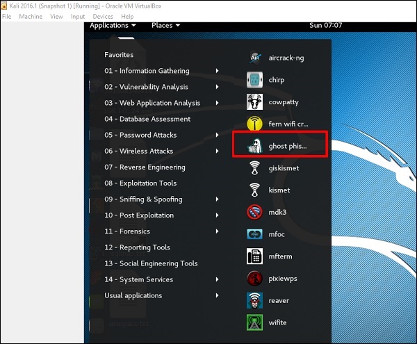 Ghost Phisher - Kali Linux - solution rider