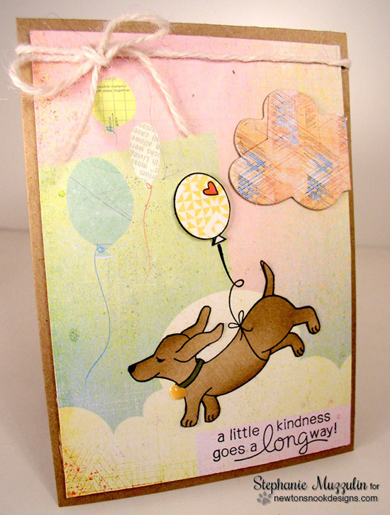  Dachshund with Balloon Card by Stephanie Muzzulin | Delightful Doxies Stamp set by Newton's Nook Designs