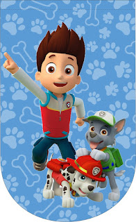 Paw Patrol en Azul y Rojo: Kit para Imprimir Gratis. Etiquetas de Paw Patrol en Azul y Rojo para imprimir gratis.