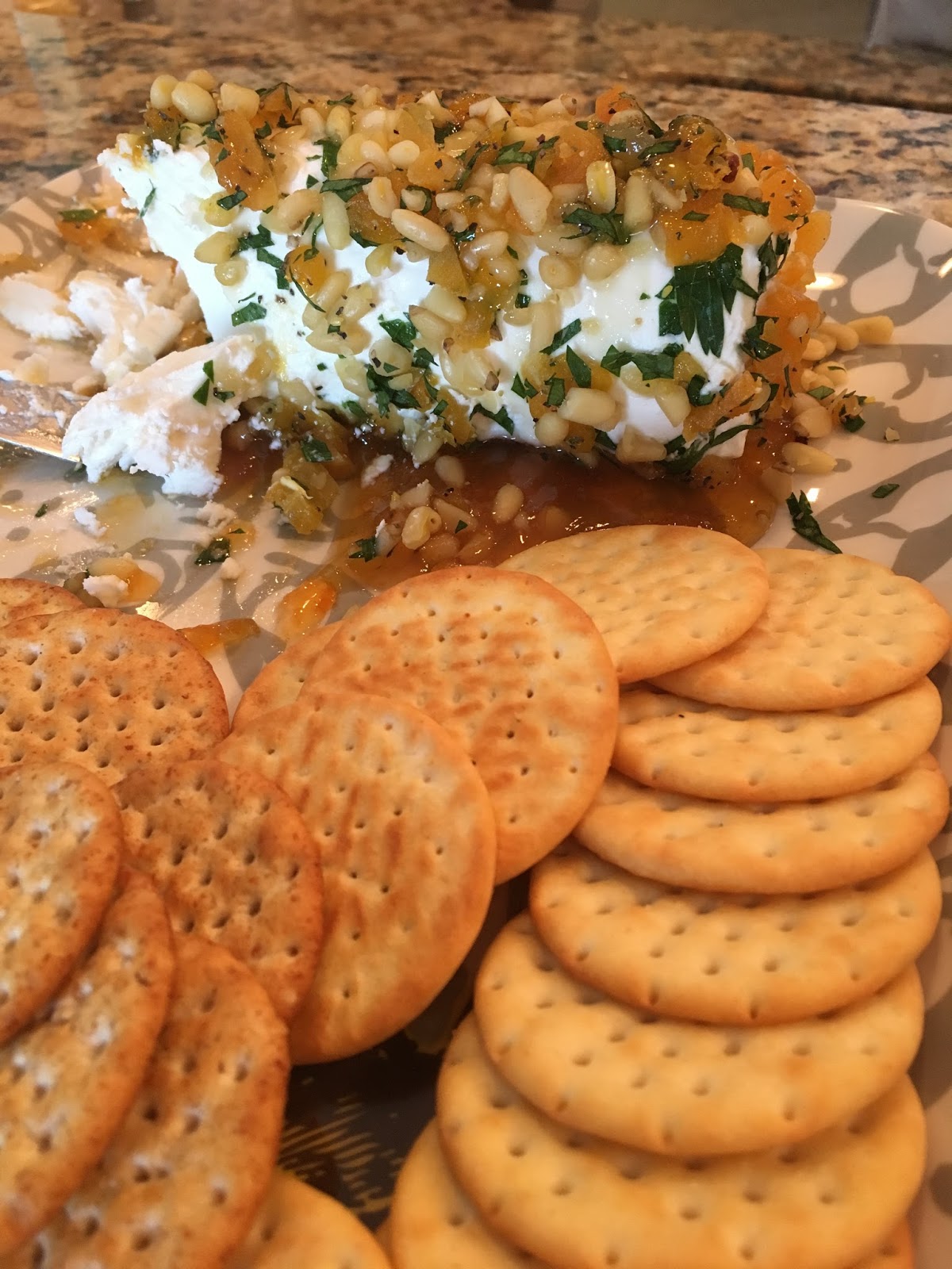 Make My Day Camp Apricot, Pine nut, and Honey Goat Cheese Spread