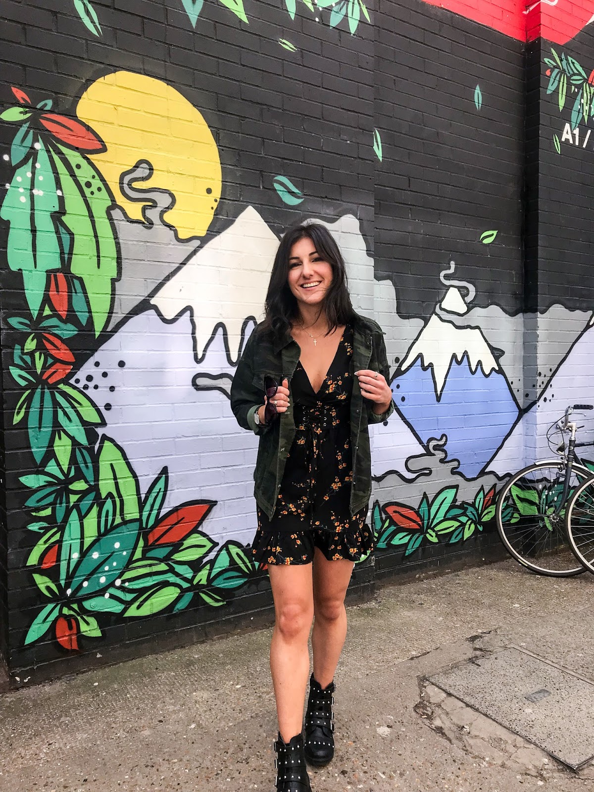 black floral corset swing dress