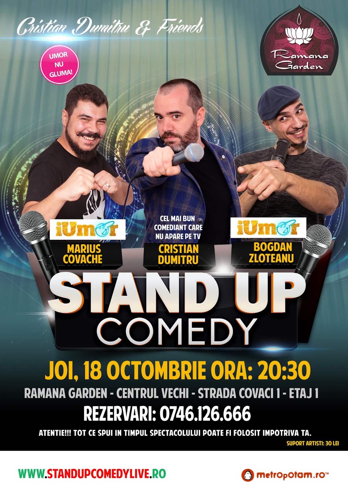 Stand-Up Comedy Bucuresti Joi in Centrul Vechi