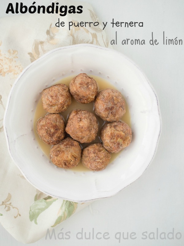 Albóndigas de puerro y ternera al aroma de limón