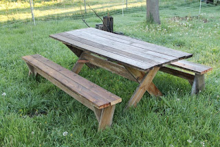 Picnic table with benches Picnic table with benches
