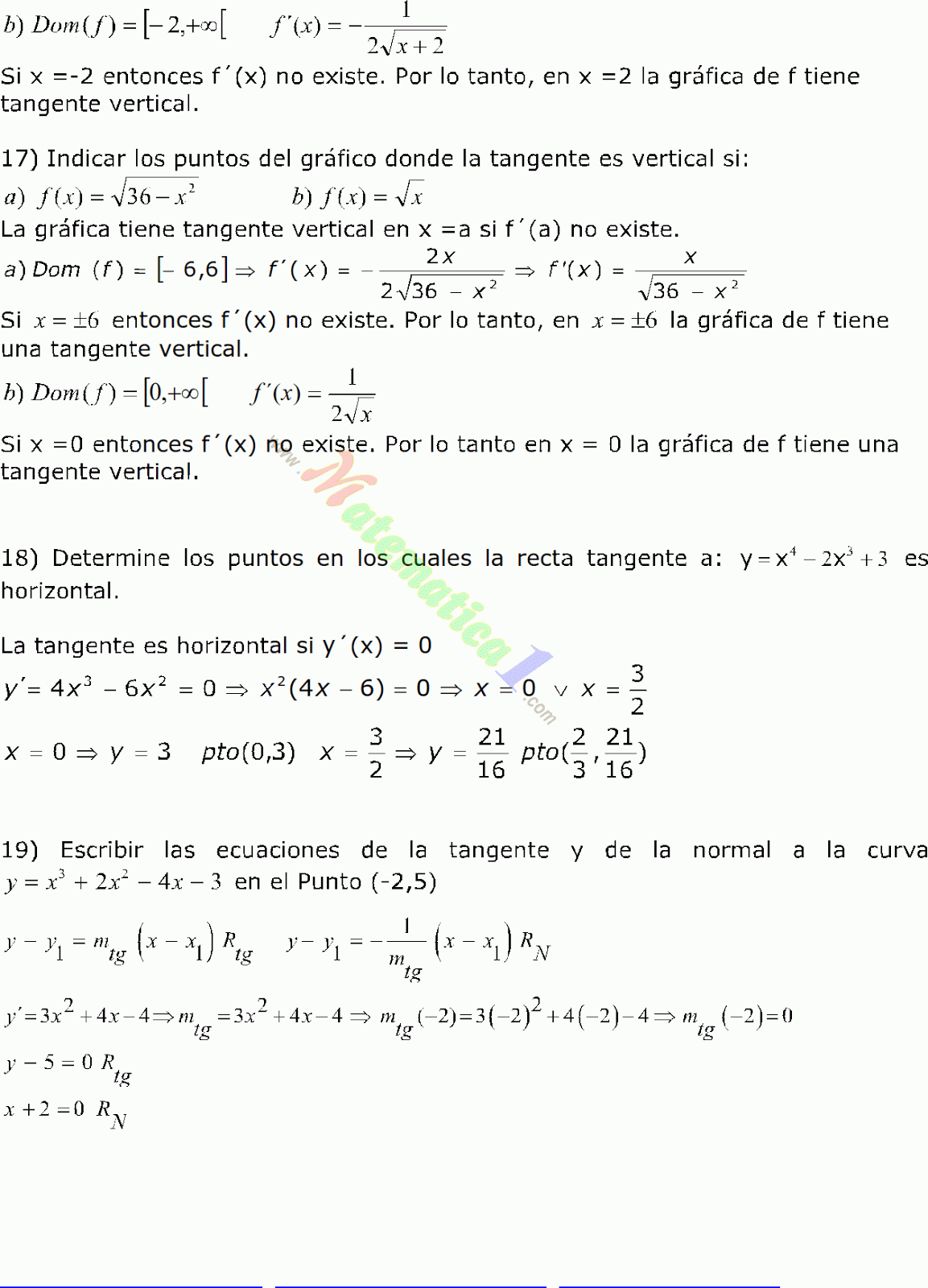 Calculadora Ecuacion De La Recta Tangente ECUACION DE LA RECTA TANGENTE Y NORMAL APLICANDO DERIVADAS EJERCICIOS  RESUELTOS PDF