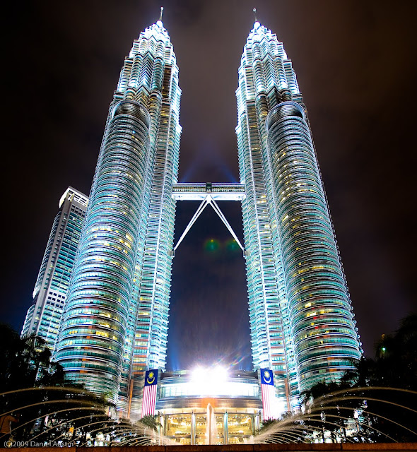 Beautiful Petronas Twin Tower at Night in Malaysia