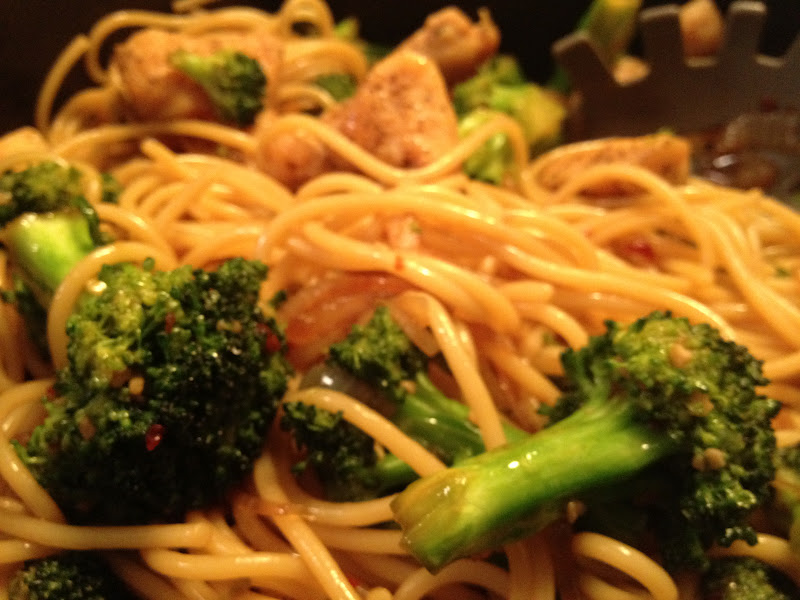 Oregon Transplant Chicken and Broccoli Lo Mein