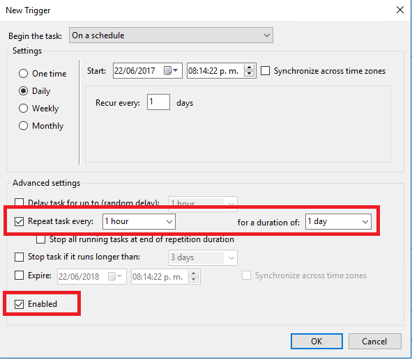 configure to run a powershell script into task scheduler technet