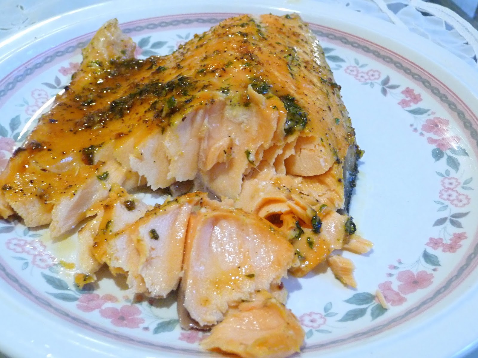 SALMON IN HONEY MUSTARD GARLIC SAUCE