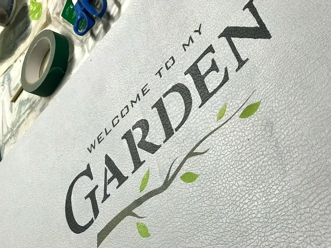welcome to my garden stencil