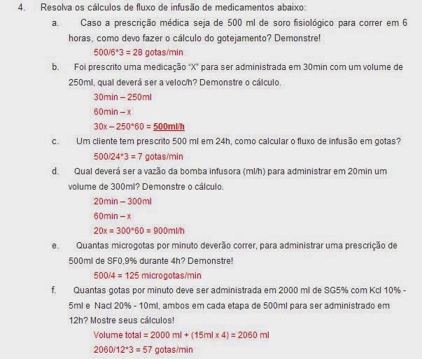 RO SILVA: Exercicio de Calculo de Medicamento