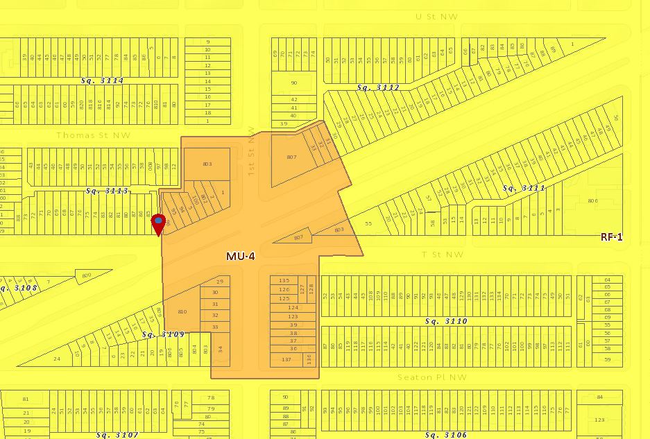 bloomingdale ! check out the new DC zoning map! R4 is now RF1 and C