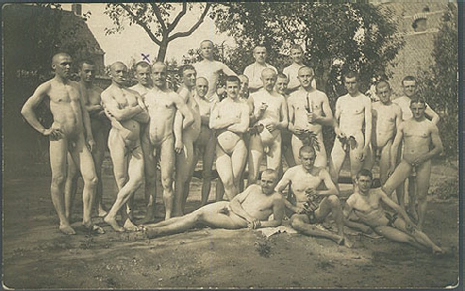 nude Naked vintage soldier
