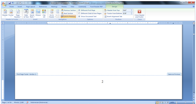 cara membedakan posisi halaman ms word cara membedakan posisi halaman ms word