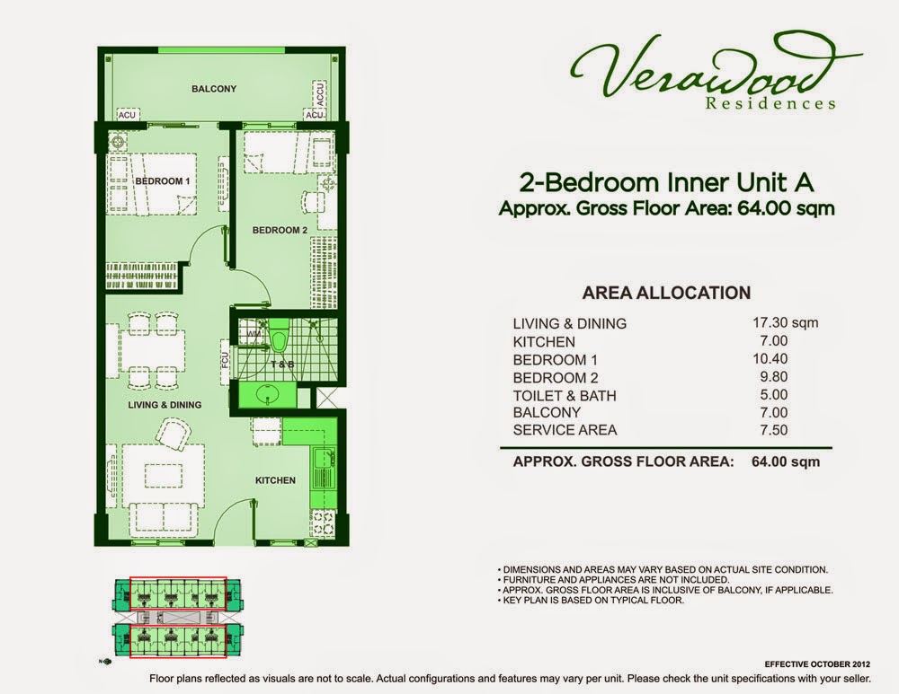 Verawood Residences 2-Bedroom 64sqm unit plan Verawood Residences 2-Bedroom 64sqm unit plan