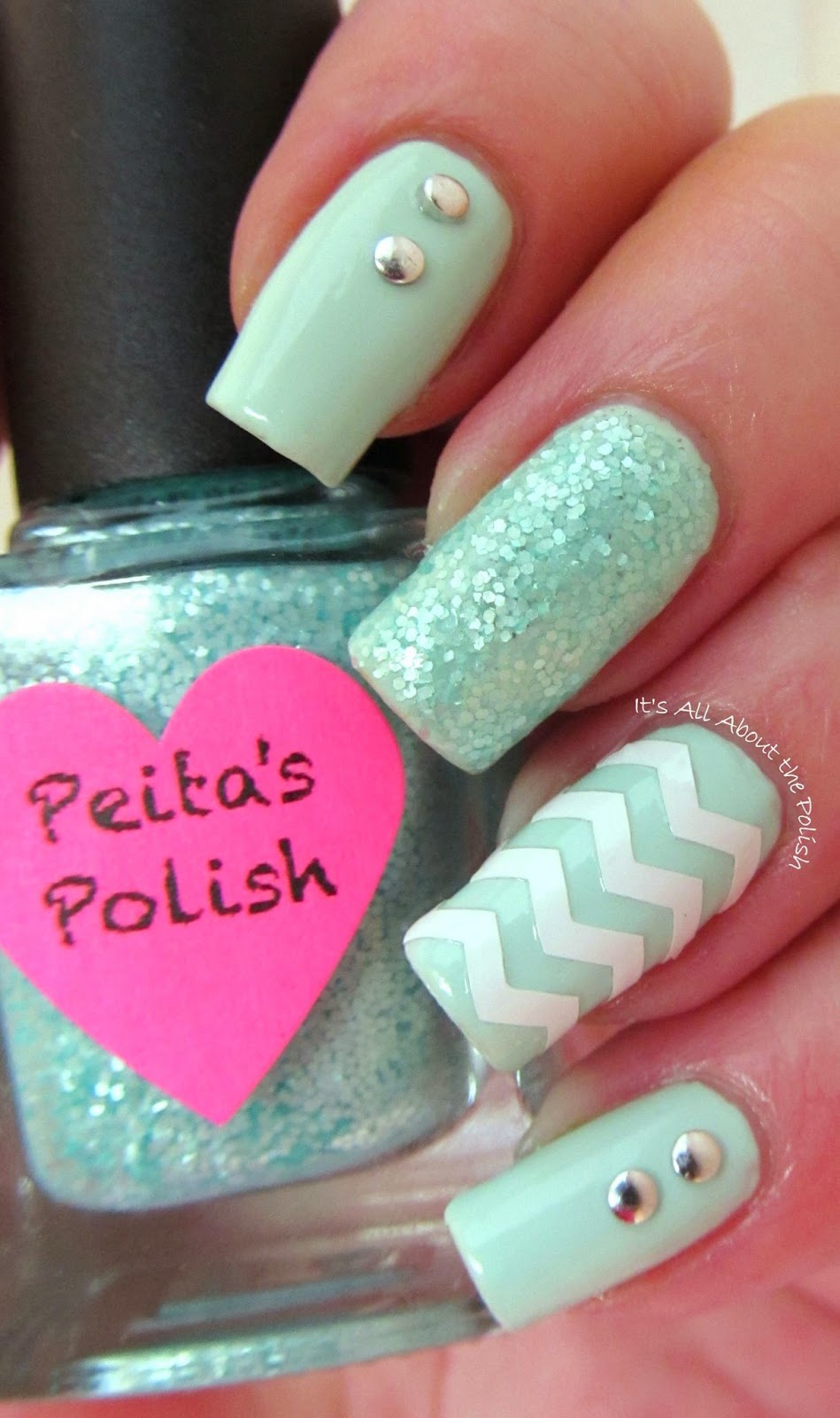 It's all about the polish: Mint Green Chevron