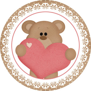 Toppers or Free Printable Bear in Love Labels.