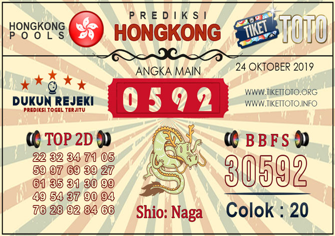 Prediksi Togel HONGKONG TIKETTOTO 24 OKTOBER 2019