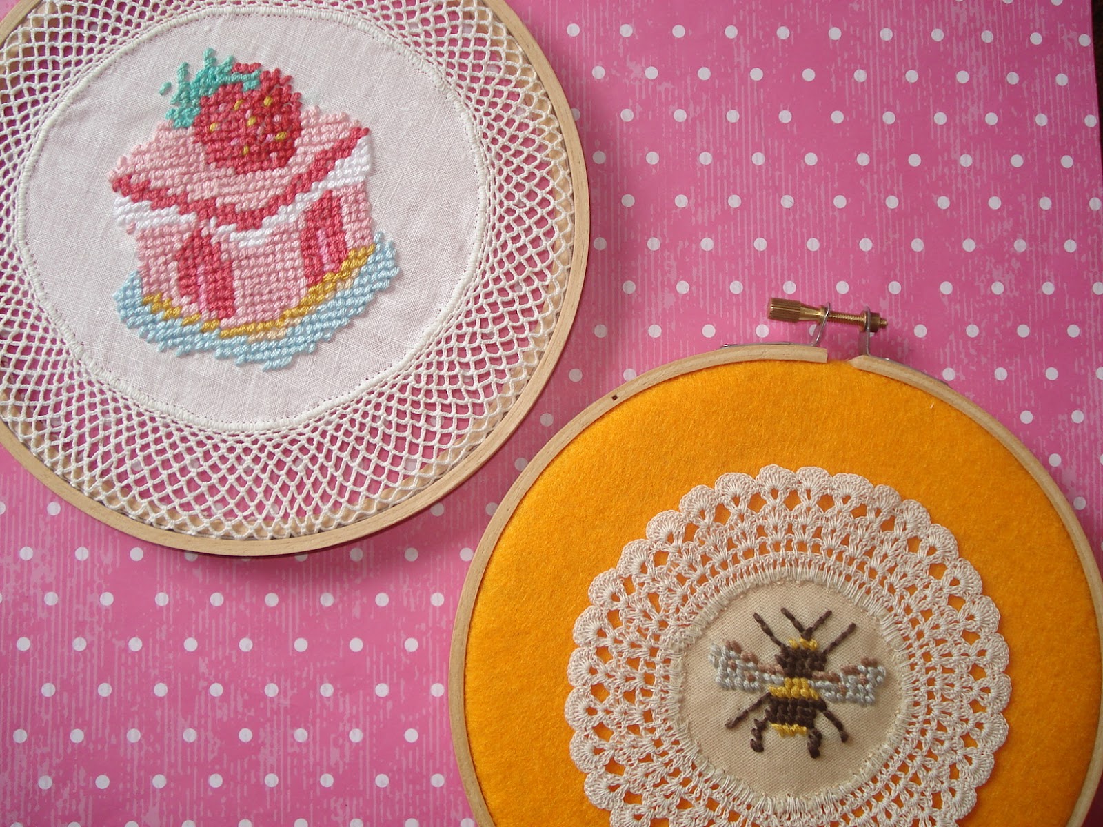 cupcake cutie Embroidery Hoop Art