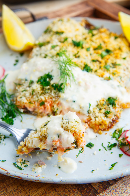 Parmesan and Herb Crusted Trout with Lemon Cream Sauce Health & Food