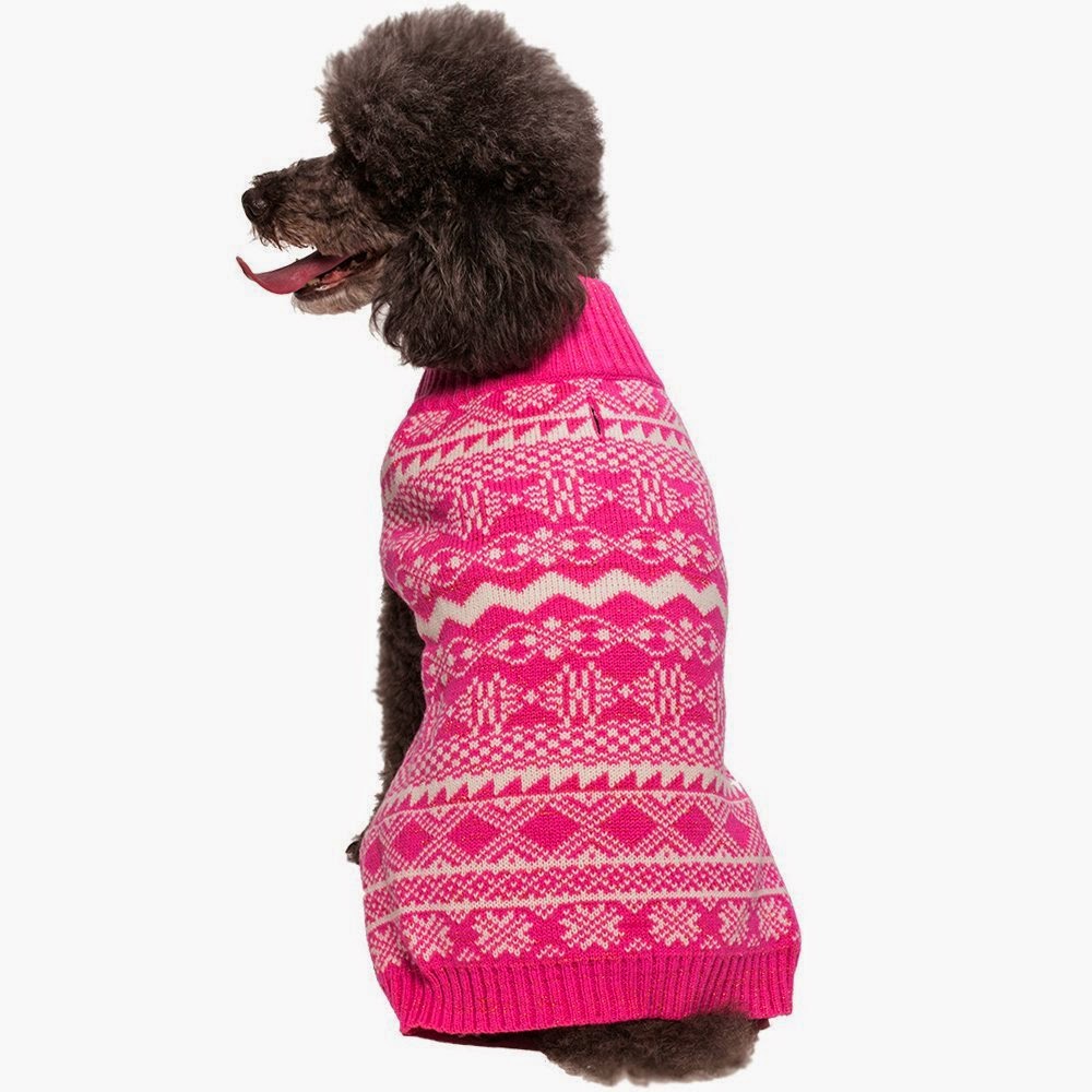 Pink Large Breed Ski Sweater For Dogs