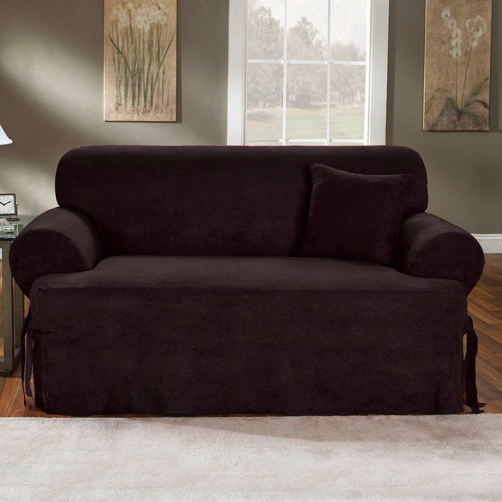 BLACK JERSEY SOFA STRETCH SLIPCOVER