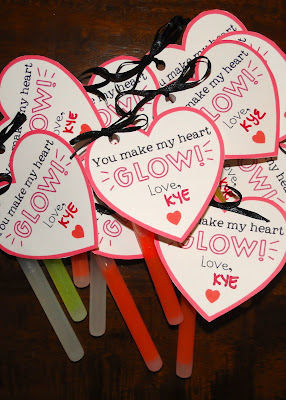 Tween valentine, preschool valentine, You make my heart glow, non-food valentine